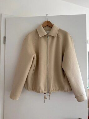 ARKET Wool Bomber Jacket, Beige, Size S